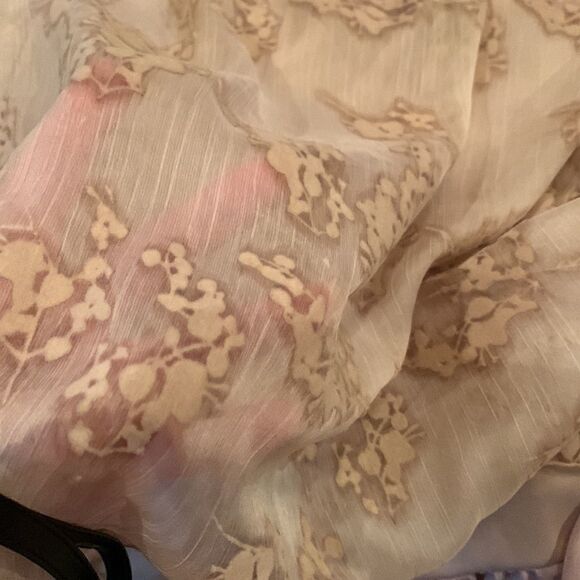 NWT CalStyle Tan Sleeveless Blouse Chiffon Velvet top Lined Plus Size 2X - Picture 7 of 12